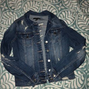 Distressed denim jacket